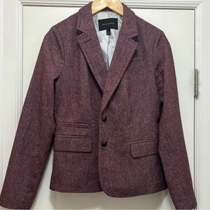 Banana Republic red tweed wool blazer size 8